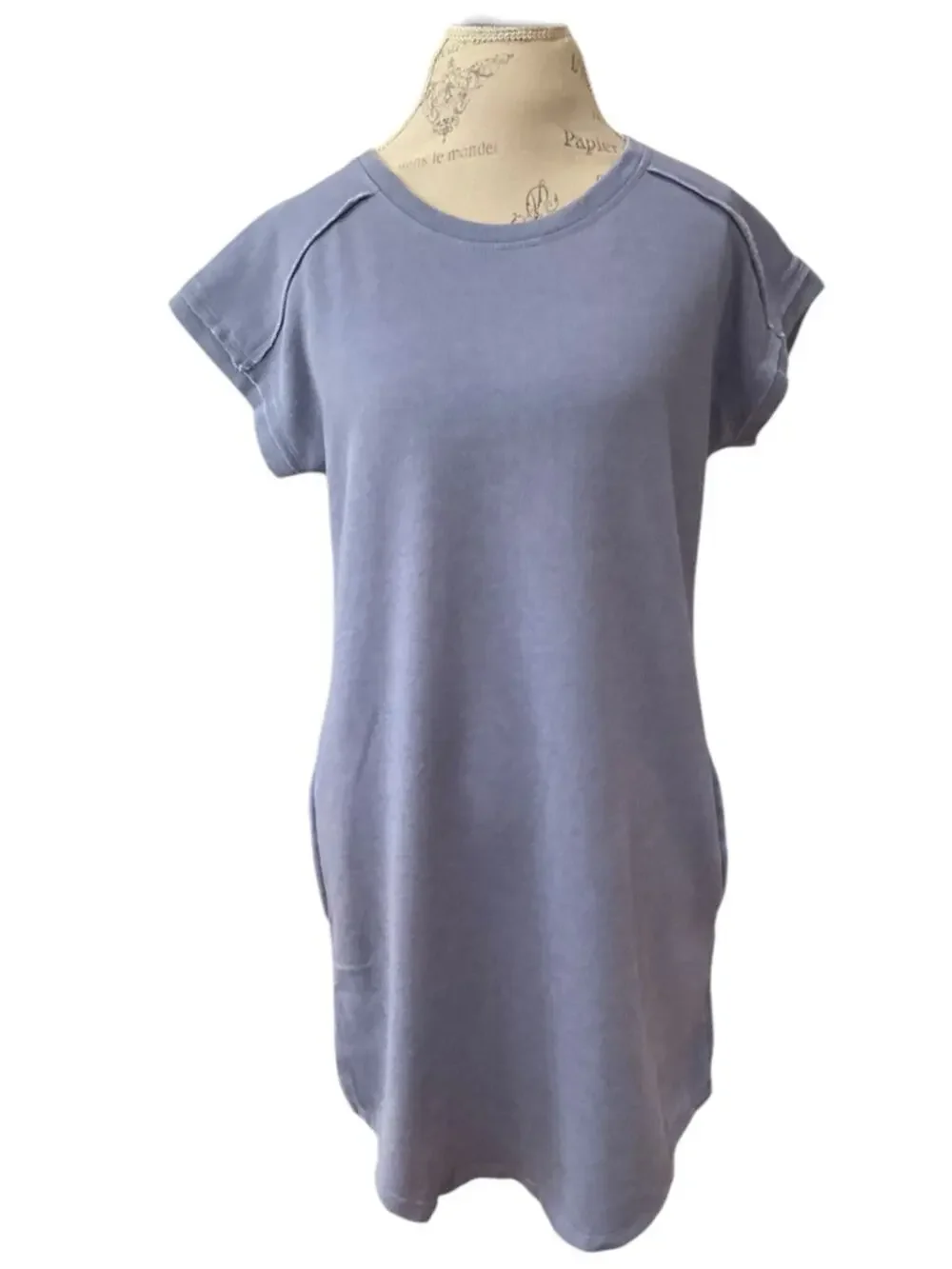 Hippie Rose Women’s Tee Shirt Dress Boho Washed Denim Size Large NWT